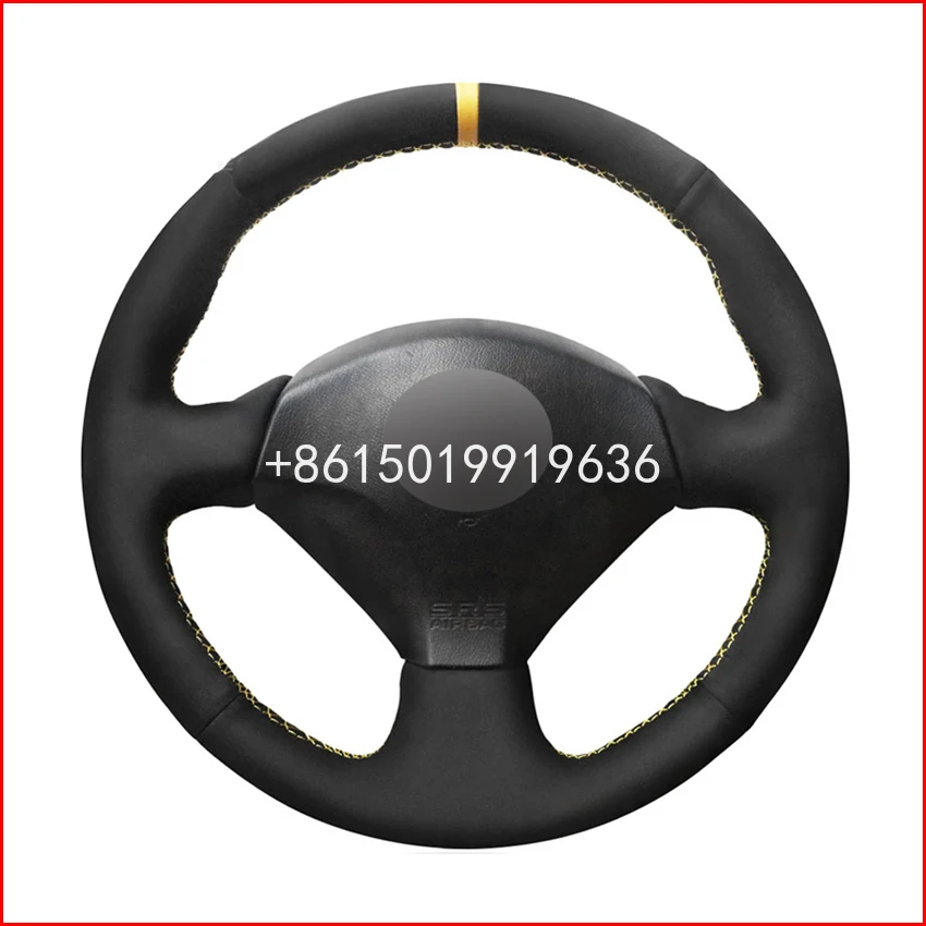 

Top Suede Leather Car Steering Wheel Hand-stitch on Wrap Cover For Honda S2000 2000-08 Civic Si 2002-04 Acura RSX Type-S 2005