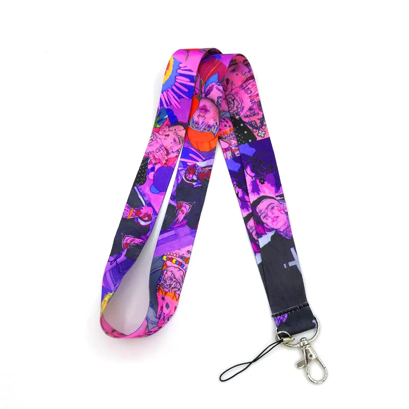 Брелок рэпер Lil Peep на шею шнурок для ключей держатель USB ID подвесная веревка