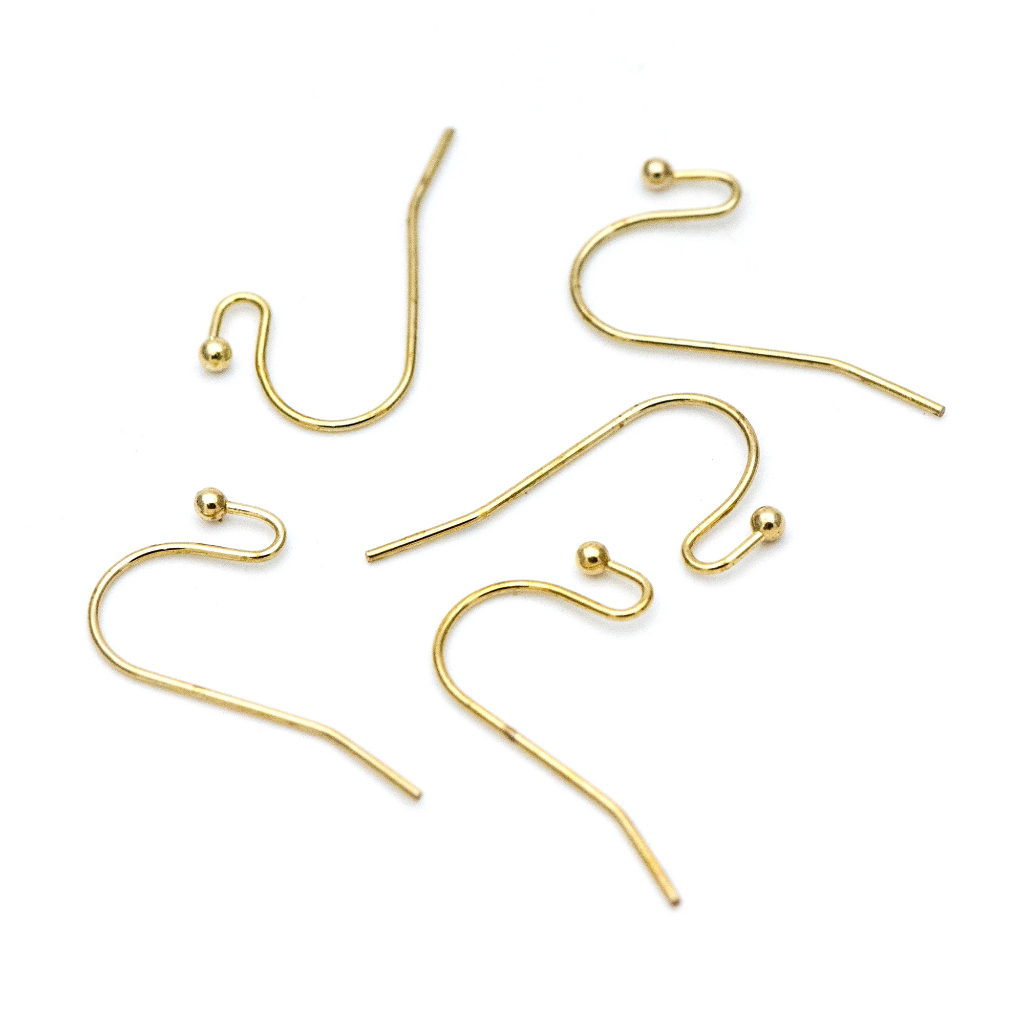100 шт. латунные крючки для сережек простые наушники с шариковым концом фурнитура
