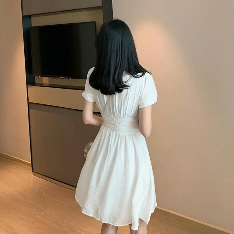 

ZITY Women Dresses Summer 2020 Fashion Women Dress Short Sleeve V -Neck Mini Dress