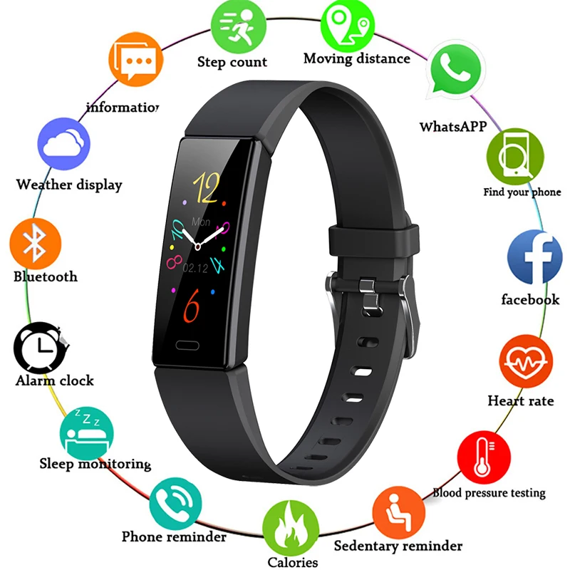 

New Smart Watch for Lady Men IP68 Waterproof Bracelet Blood Pressure Monitor Fitness Tracker Heart Rate Monitor sport Smartwatch