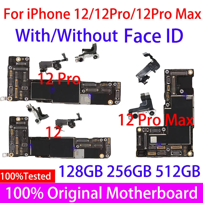 Оригинальная материнская плата для iPhone 12/12 Pro/12 Pro Max с/без Face ID разблокированная
