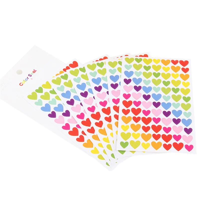 

20packs Creative Small Fresh FUNNY Colorful Dots Star Heart Paper Stickers Children Gift Reward Stickers Gifts Free Shipping