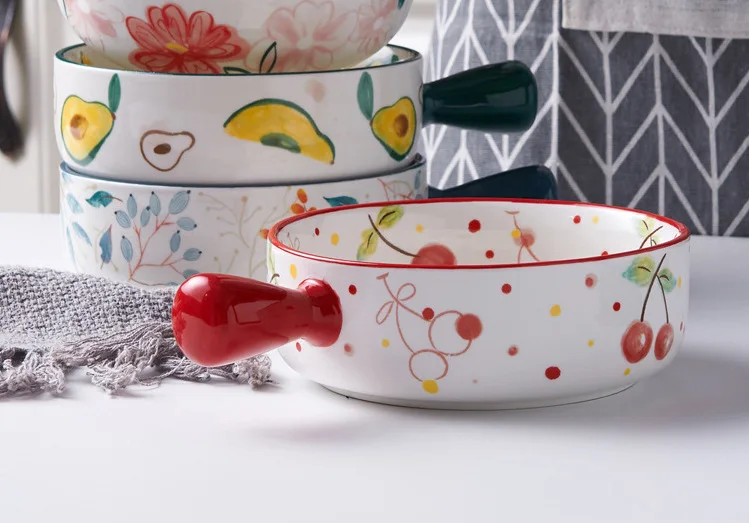 Творческий японский ручной росписью Керамика ручка запеченные фруктового