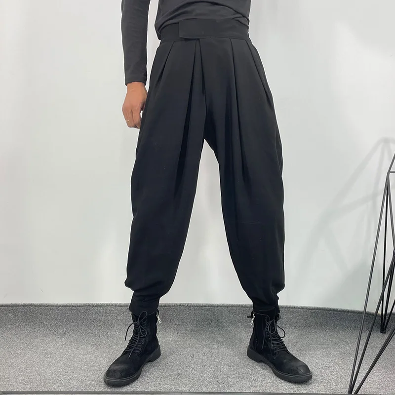 

Autumn Trendy Men's Fashion Simple Loose Harlan Leggings Large Size New Fashion Trendy Personalized Tooling Velcro Leggings