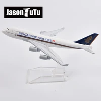 jason tutu 16cm singapore airlines boeing 747 airplane model plane model aircraft diecast metal 1400 scale planes drop shipping