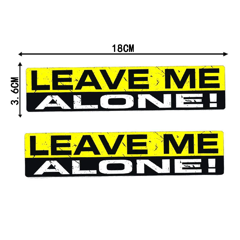 

2 Pcs Personality LEAVE ME ALONE Decal Funny Body Car Sticker PVC Water Proof Car Styling Decoration 18CM*3.6CM