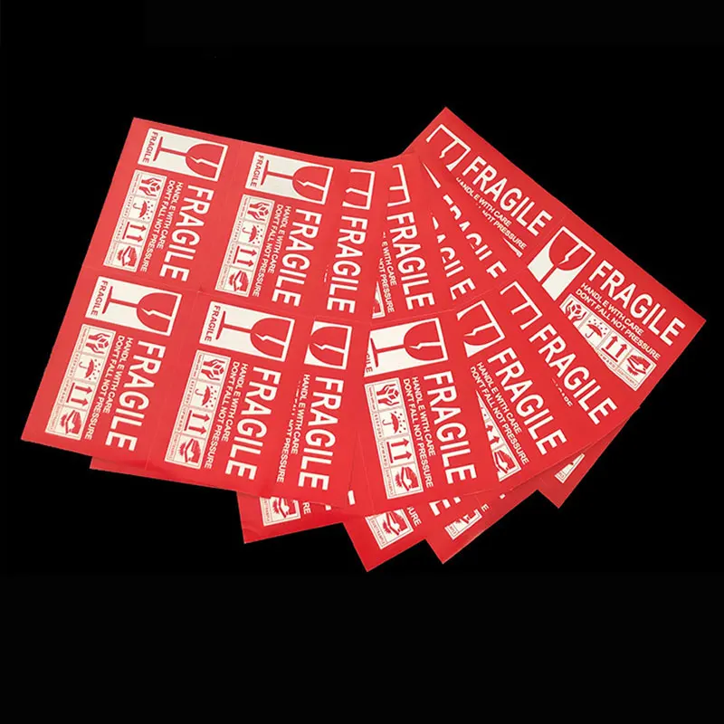 

100pcs Fragile Warning Label Sticker Logistics Accessories Hazard Warning Sign