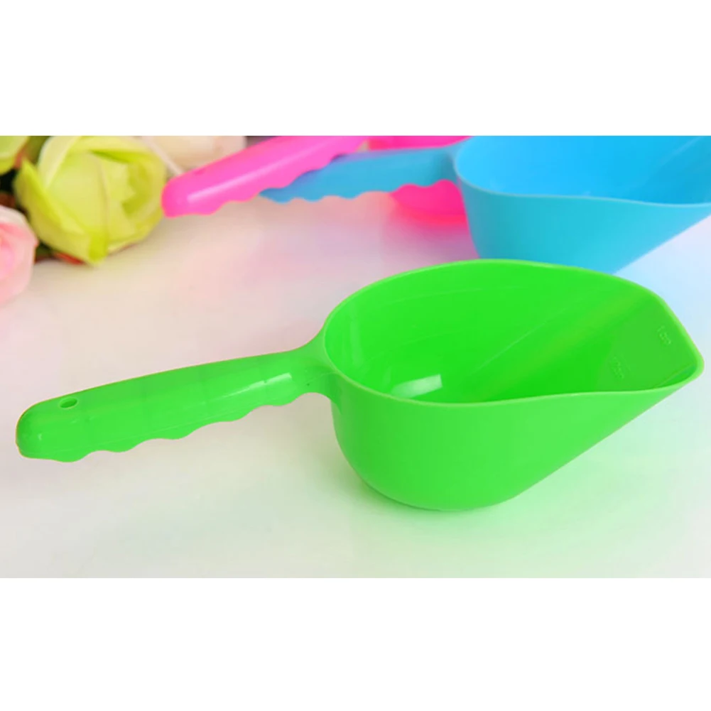 Кормления Портативный животного большой Ёмкость Лопата ПЭТ лопатка для еды