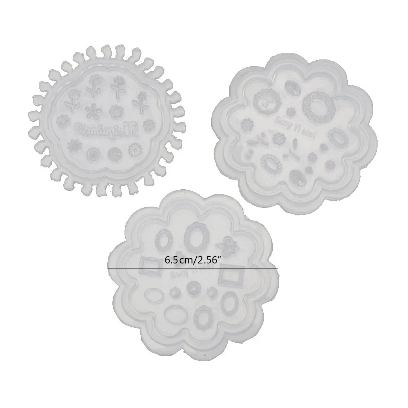 

3 Pcs Nail Decoration Crystal Epoxy Resin Molds Mini Frame Flowers Silicone Mould DIY Crafts Ornaments Jewelry Casting Tools