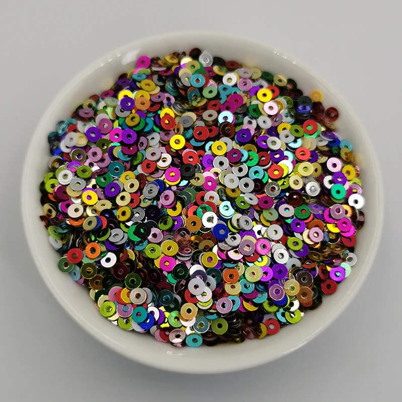 Пайетки 3 мм отделка плоские круглые пайетки из ПВХ блестки россыпью для шитья