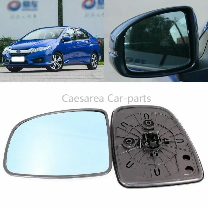 

For Honda City 2008-2017 Side View Door Mirror Blue Glass With Base Heated