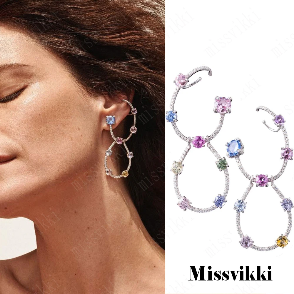 Missvikki блестящий кулон кубический циркон романтические Висячие серьги для женщин