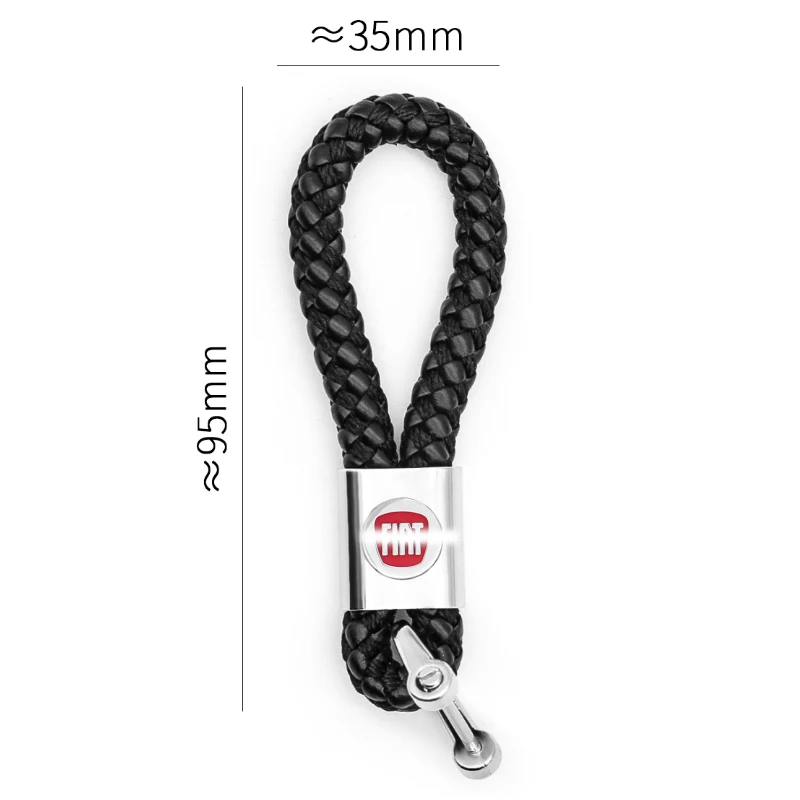 

Metal+Leather braided rope car styling key ring Horseshoe Buckle keychain for Fiat- 500 500L 500X 124 Bravo Freemont Panda