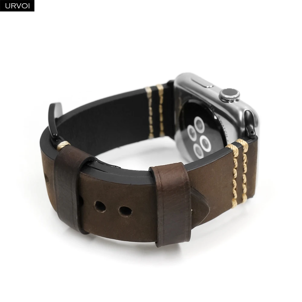 Ремешок URVOI для Apple Watch series 6 SE 5 4 3 2 1 матовый масляный кожаный браслет iWatch 40 44 мм V