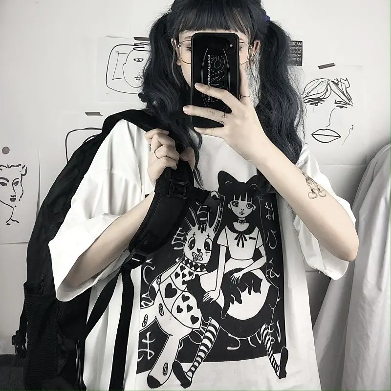 

2021 new short sleeve female summer loose T-shirt cartoon printing