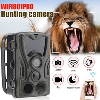 hunting trail camera low glow infrared outdoor wifi 4k full hd wild game camera with night vision for wildlife monitoring
