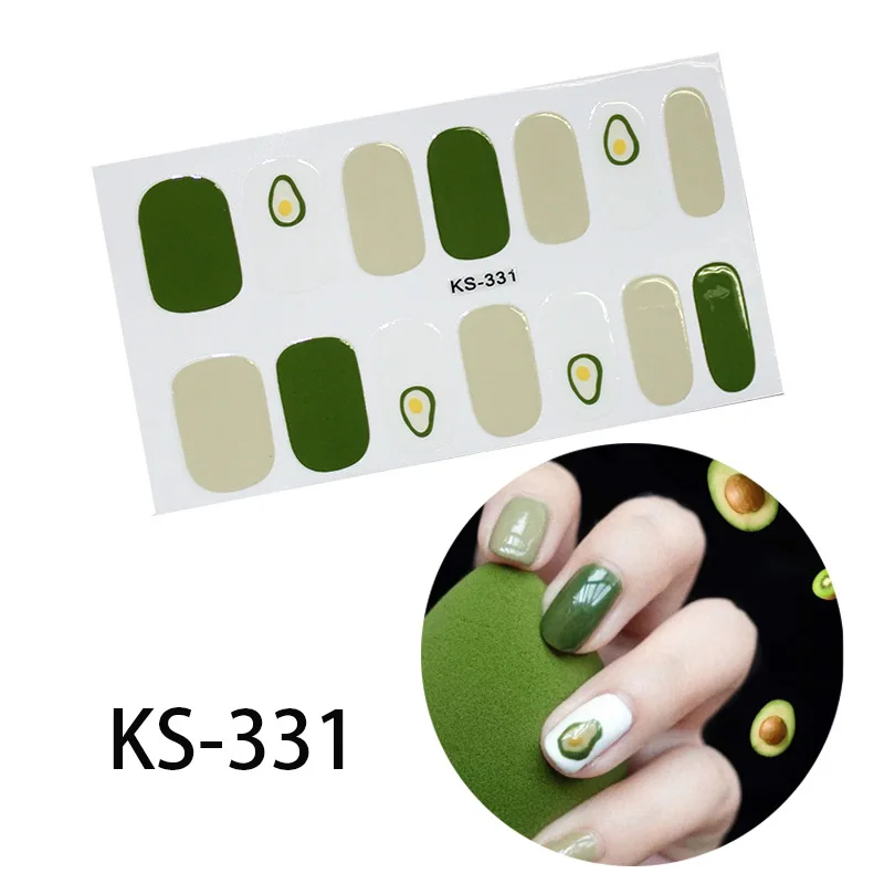 14tips/лист полное покрытие для ногтей наклейки лак полоски однотонный нейл арта