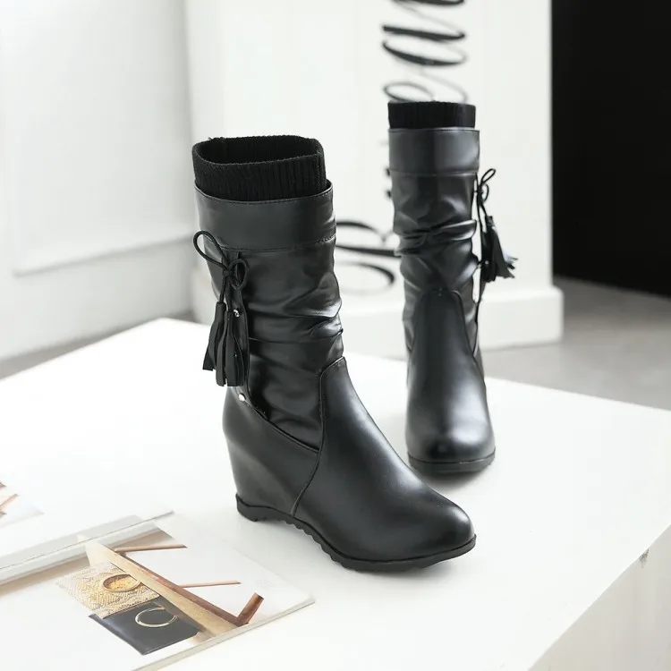 Женские ботинки с кисточками сапоги больших размеров 9 10 11 12 | Обувь