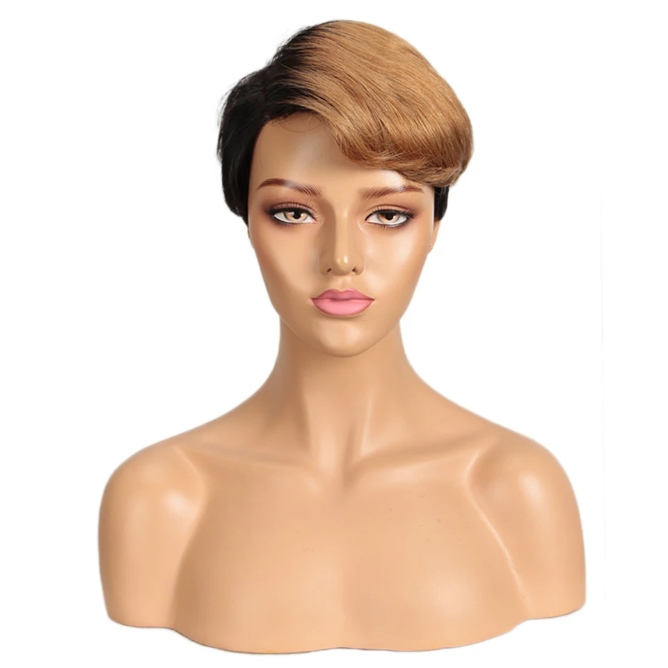 Парик из человеческих волос Joedir коричневый цвет Короткие парики волос|Парики на