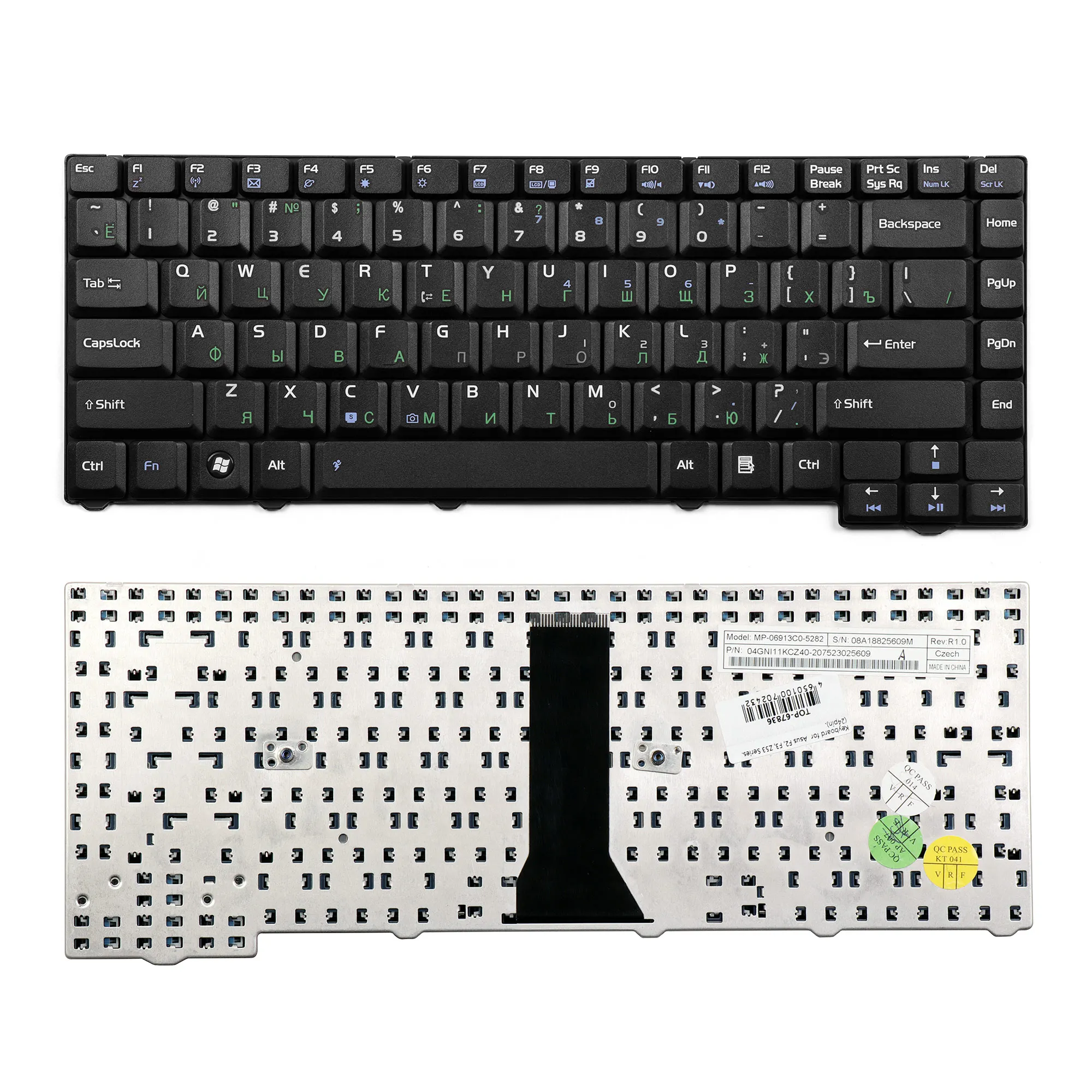 Клавиатура для ноутбука Asus F3 PRO31 X52 Series. (24pin). Плоский Enter. Черная без рамки. PN: