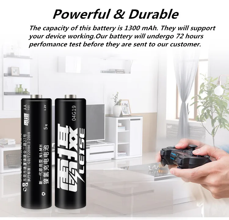 Leise AA 1300mAh аккумуляторная батарея 4 шт. 1 2 V nimh батареи с чехлом для микрофона