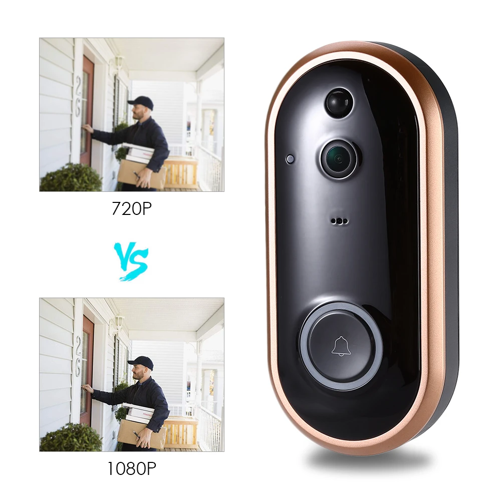 1080P видео кольцевой дверной звонок Камера Смарт WI FI внутренняя с ИК запись