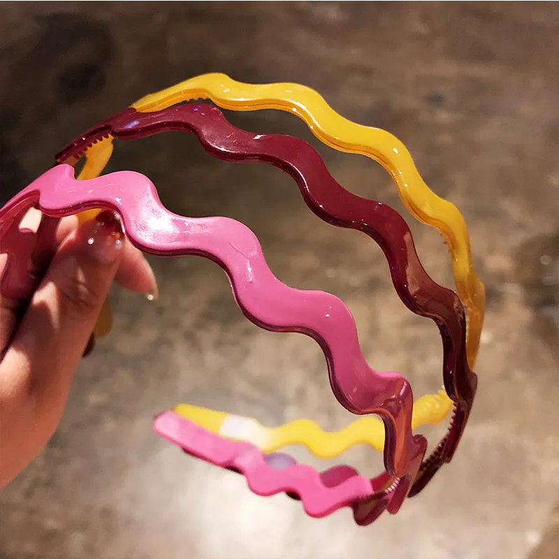 Женские резинки для волос с цветной волной базовые в Корейском стиле модные