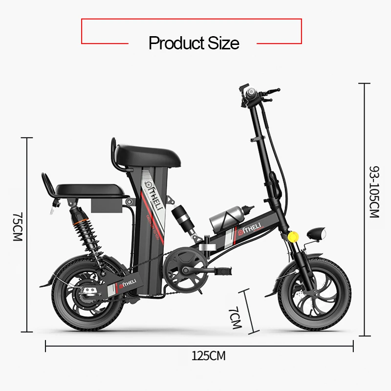 12 дюймовый складной электрический велосипед мини взрослый маленький поколения