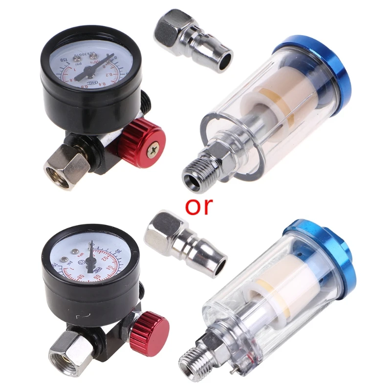 

H7JB Scratch Air Pressure Regulator Gauge Spray & In-line Water Trap Filter Tool