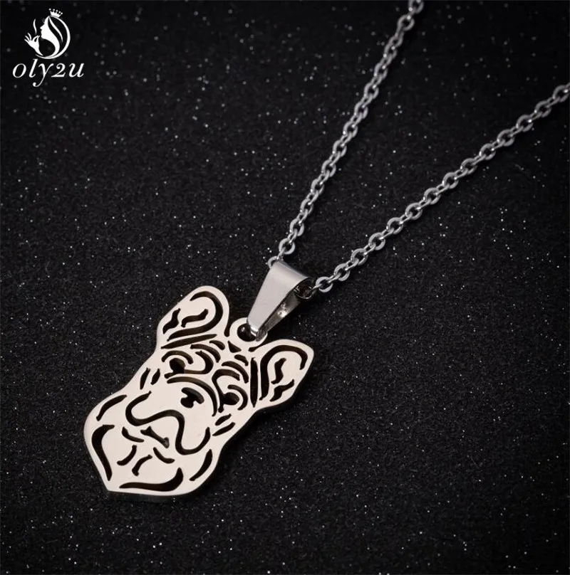 

Oly2u Cartoon Dog Pendant Necklace Women Fashion French Bulldog Animal Jewelry Necklaces Pendants Choker Necklace for Kids