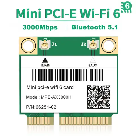 3000 Мбит/с, Wi-Fi 6 AX200HMW, беспроводной адаптер, мини-PCI-E карта, MPE-AX3000H AX3000HMW, Bluetooth 5,1, Wi-Fi карта для Intel AX200 802,11