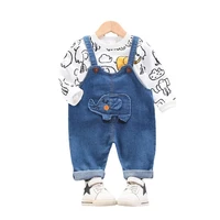 new spring baby boys girls clothes suit children cotton t shirt overalls 2pcssets autumn toddler casual costume kids sportswear