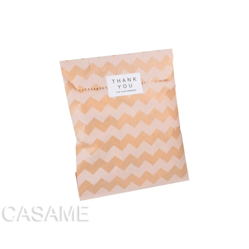 chevron with sticker Маленькие лакомые сумки 15 см x 10 см 50 шт шеврон в горошек Цветочная композиция бумажный мешок для попкорна продукты питания безопасный подарок на день рождения бумажные подарочные пакеты - Цвет: chevron with sticker