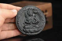 china hongshan culture black iron meteorite sculpture good luck bodhisattva brand statue handicraft home decoration2