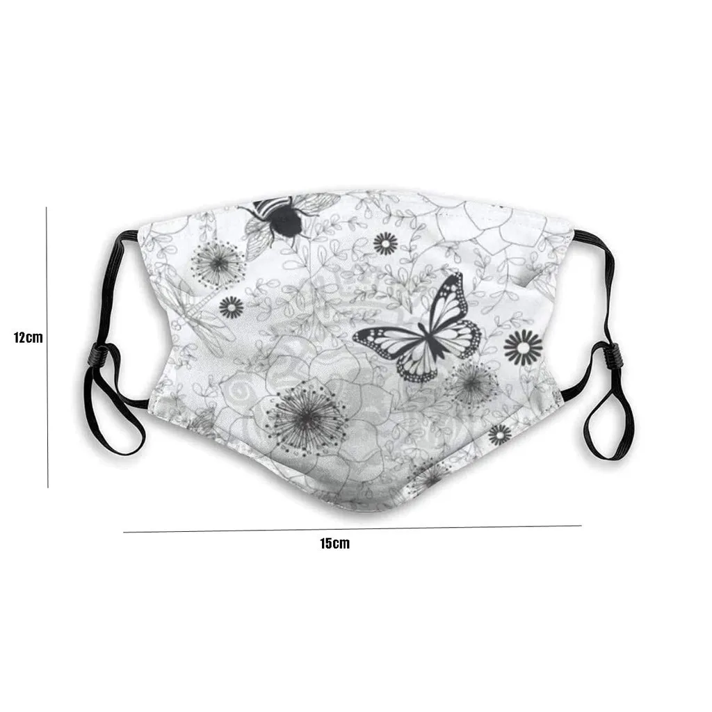 

Men Women Anti Pollution Masks 3D Printing Washable Reuse Cotton Mouth Face Masks With 6 Pcs PM2.5 Activated Carbon Mask Filters