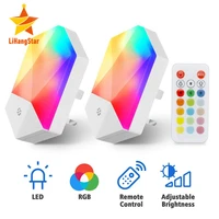 led night light remote control rgb16 color smart dimmable gradient baby room light atmosphere light bedroom corridor wall light