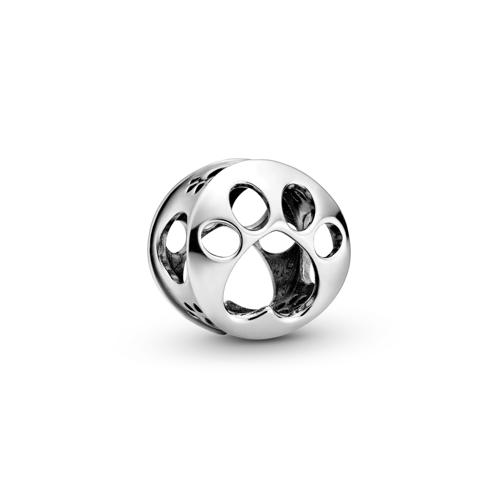 

2020 NEW Sterling silver dog and cat animal footprint round charm for original silver bracelet women fashion jewelry