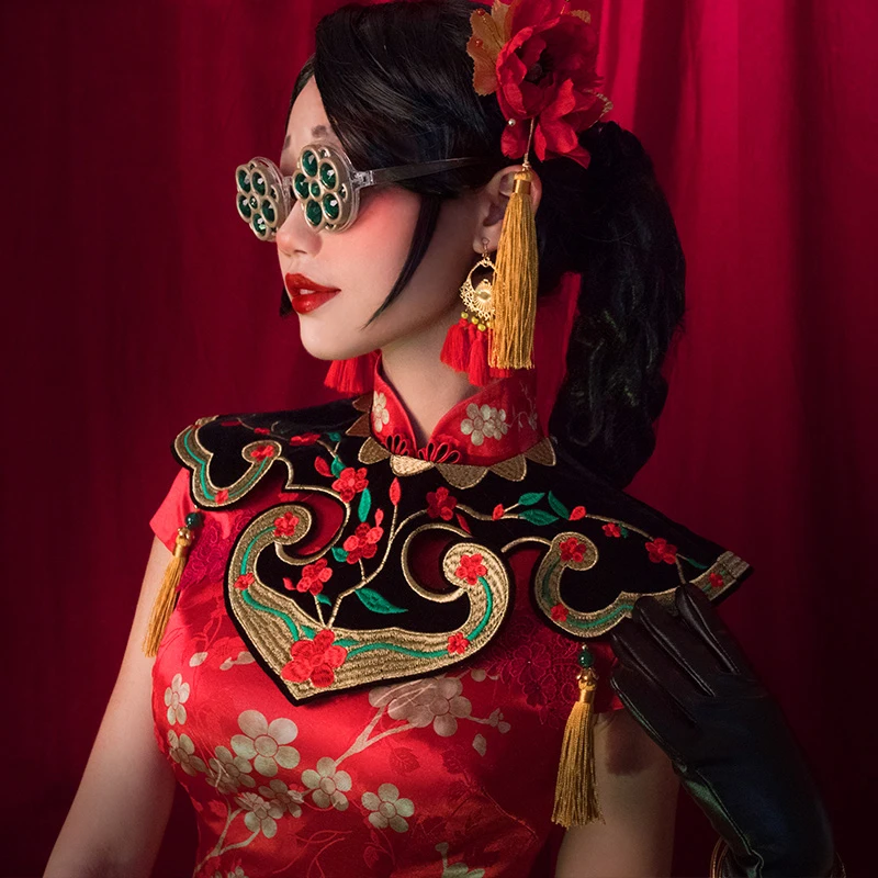 

Game Identity V Martha Behamfil Red Cheongsam Cosplay Costume Halloween Suit For women New 2020