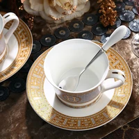 coffee cups vintage designs porcelain tea set bone china saucers set with spoon ceramic drinkware birthday gift