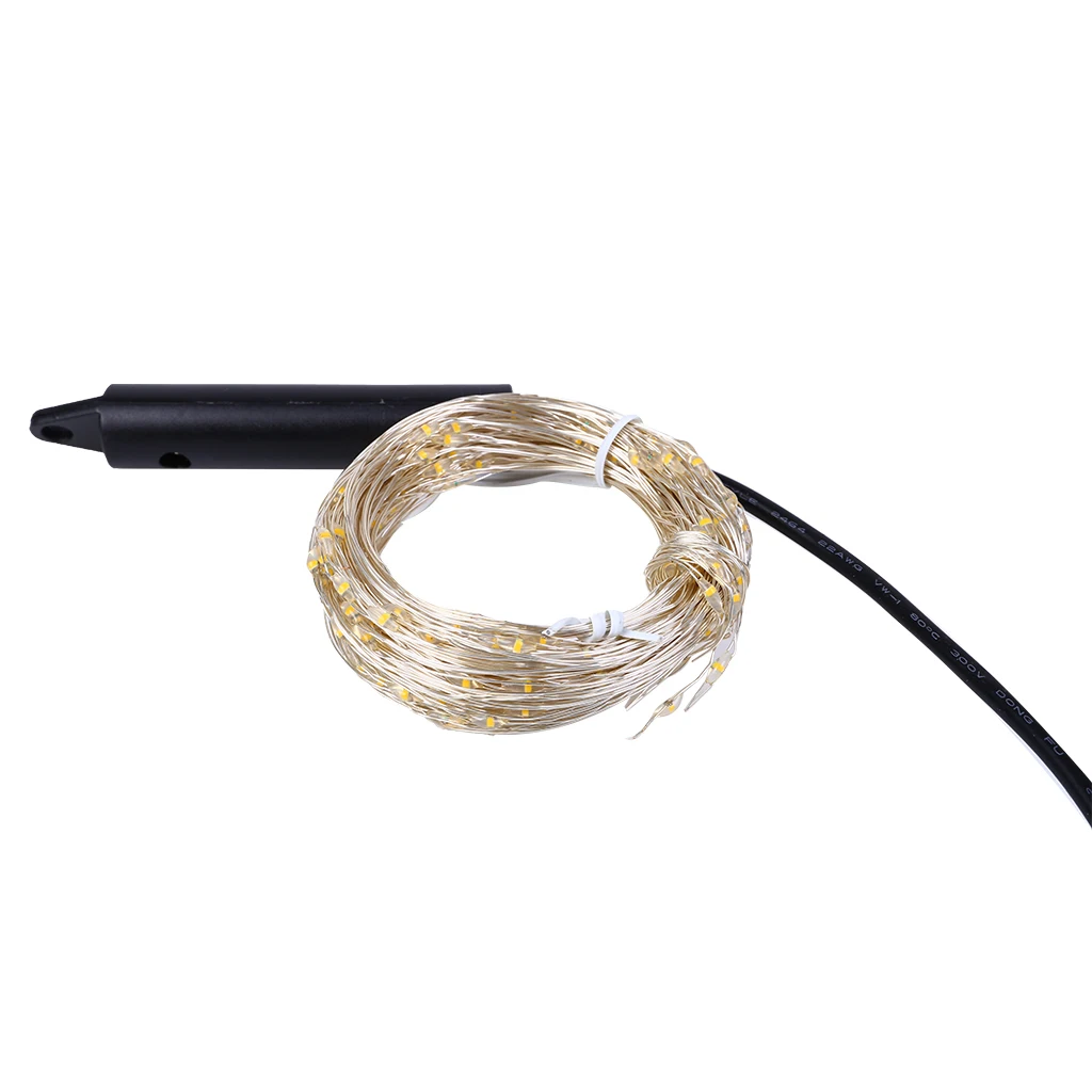 Светодиодный светильник гирлянда с серебряной проволокой теплая белая Гирлянда