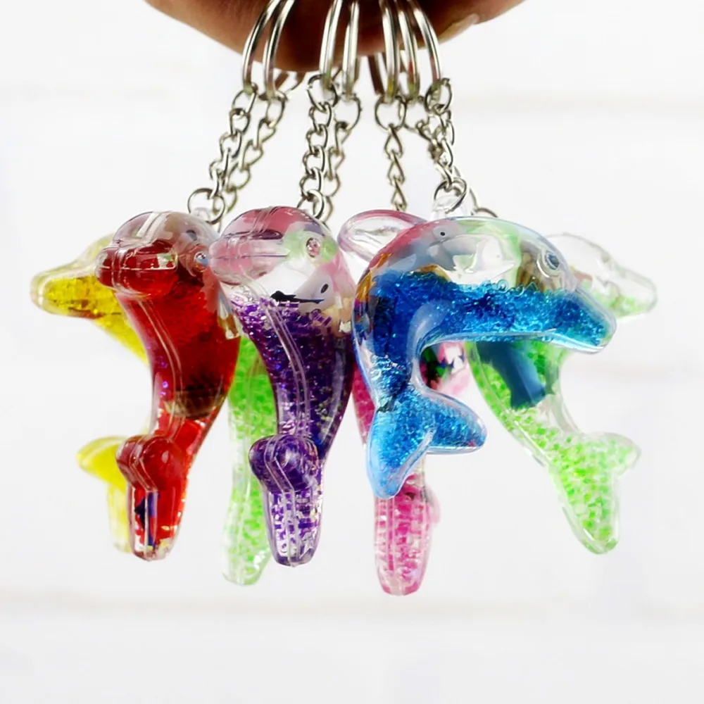 Креативный пластиковый Дельфин kechain дешевый плавающий брелок с морским животным