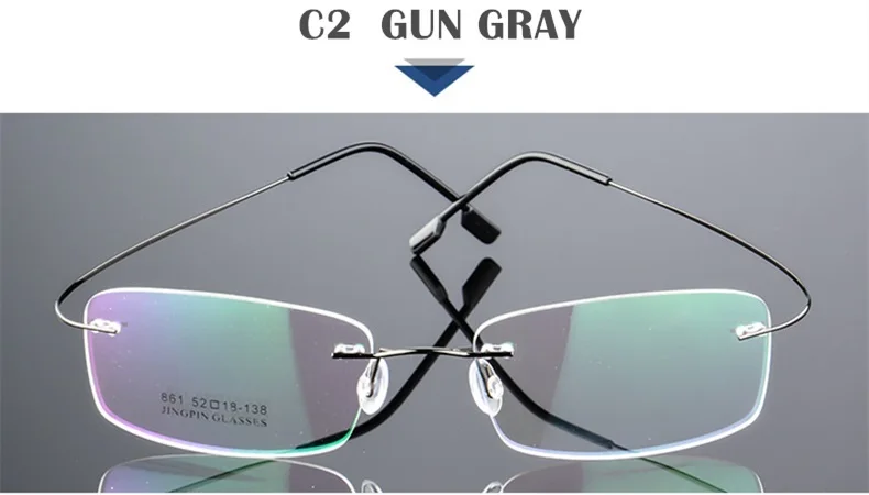 C2 GUN GREY SUMONDY без оправы титановые очки с оправой из сплава рамка для мужчин и женщин квадратные Простые Стеклянные очки прочность рецепт оправы для глаз UF60 - Цвет оправы: C2 GUN GREY