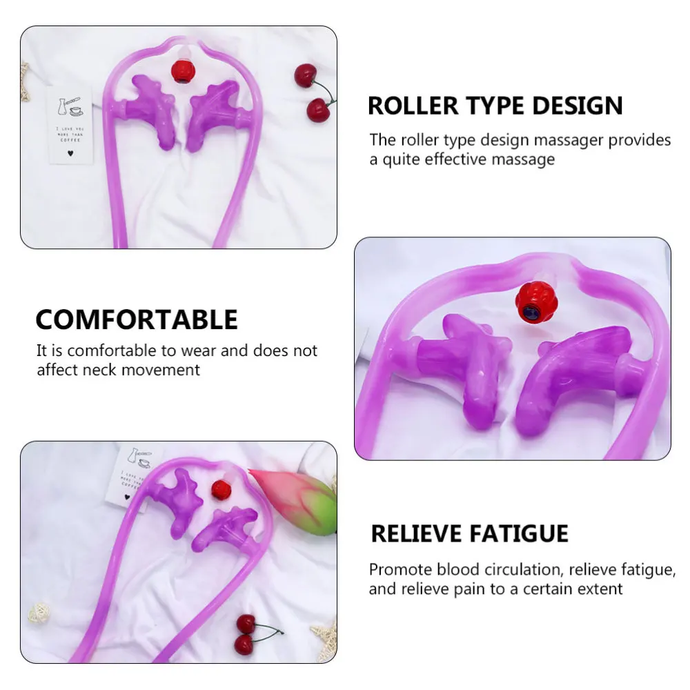 

1Pc Manual Cervical Massager Neck Tool Neck Roller (Purple)