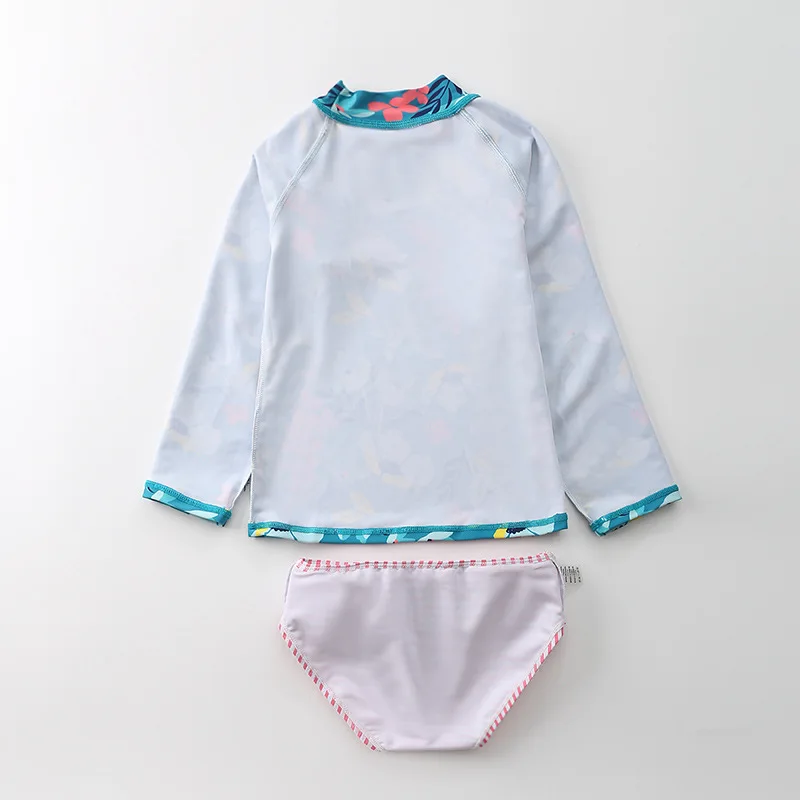 Swimwear for Girls Two Piece Long Sleeve Baby Swimsuit Anti UV Summer Beach Swim Bath Clothes Mermaid Unicorn Bathing Suit Kids images - 6