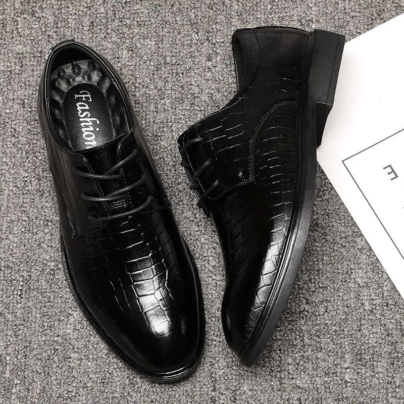

Men Leather Formal Shoes Lace Up dress shoes Oxfords Fashion Retro Shoes Elegant work Footwear Business Plus Size British Style