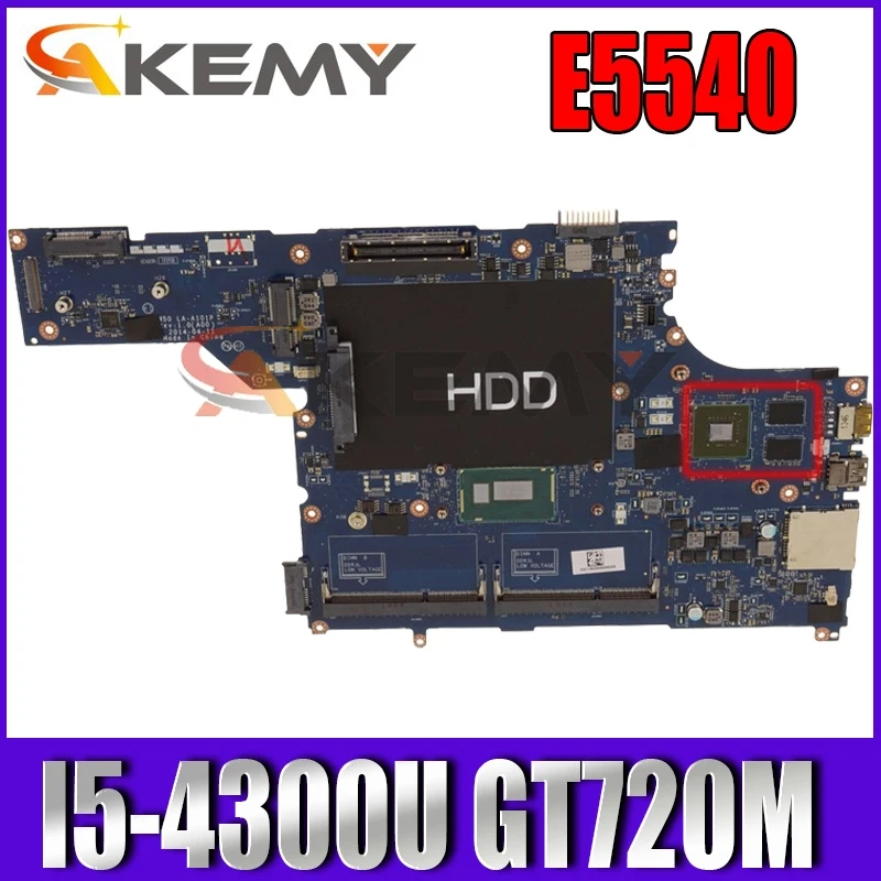 

CN-0WYN1T For DELL E5540 Laptop Motherboard With SR1ED I5-4300U CPU GT720M 2GB GPU VAW50 LA-A101P DDR3L MB 100% fully tested