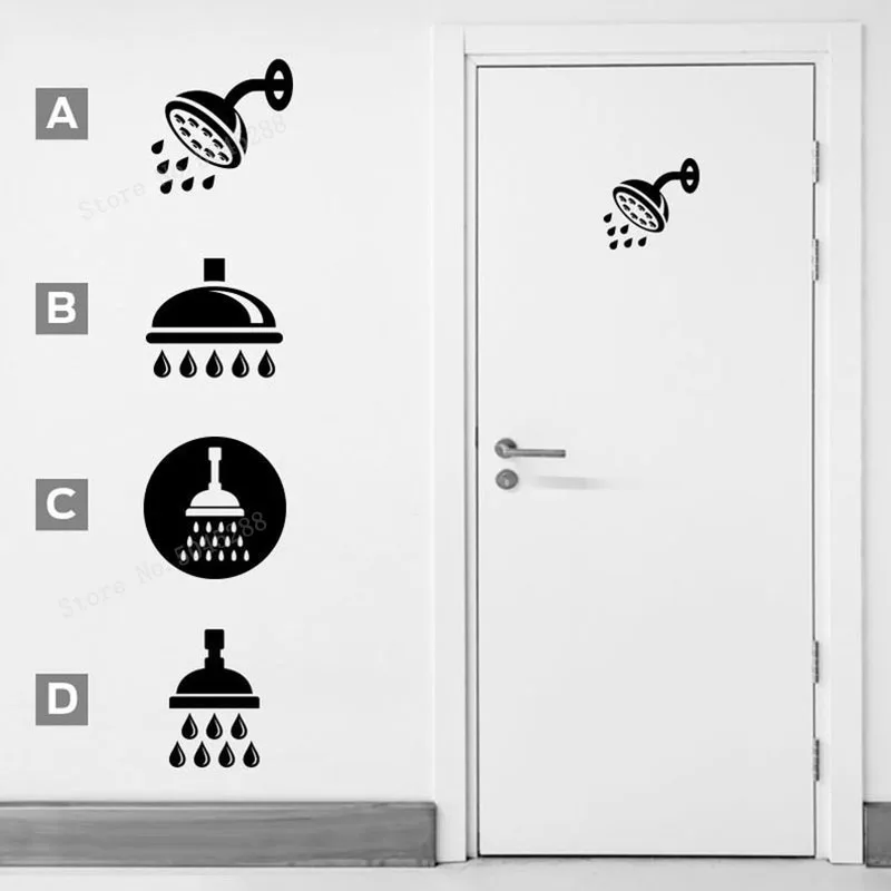 Лейка для душа знак наклейка ванной комнаты фотообои наклейки детской домашний