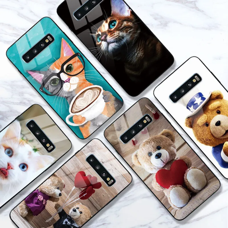 Чехол для телефона с изображением животных кошек собак Samsung Galaxy S20 Ultra S10 Plus S10E S8