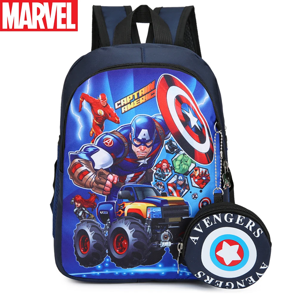 Детский Школьный рюкзак Marvel, легкий детский рюкзак с принтом Человека-паука, Капитана Америка